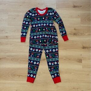 Hanna Andersson Navy Holiday Pajamas - Organic Cotton - EUC